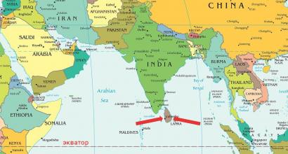 Шрі-Ланка - пам'ятки на карті, що подивитися в Шрі-Ланці Острів шри ланка на контурній карті
