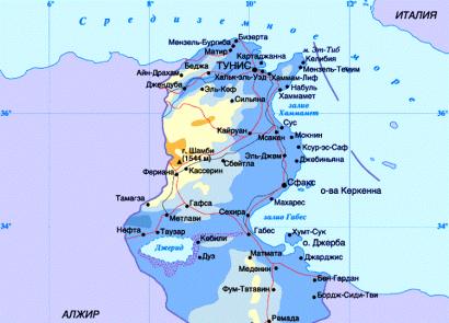 Djerba Tunézia a térképen.  Djerba sziget Tunéziában.  Az áruk árai a gyártás helyén